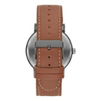 GEORGE Men's Watch: Gunmetal Case, Black Easy Read Dial, Cognac Vegan Leather Band (FMDOGE009) EasyOptionXY LLC