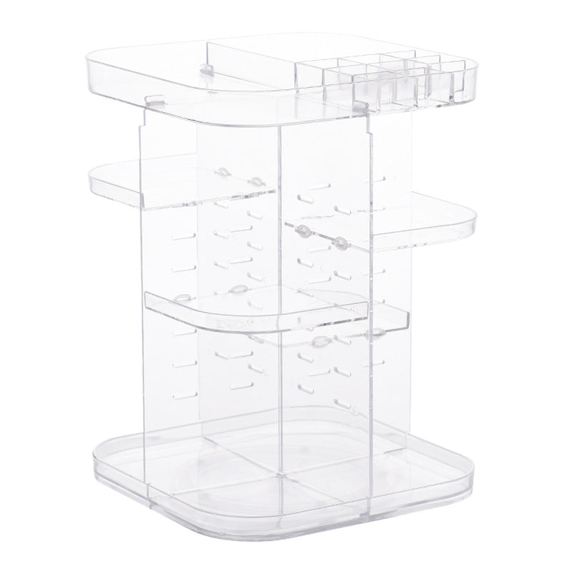 Rotating Acrylic Cosmetic Storage Box Transparent Pi-Mart
