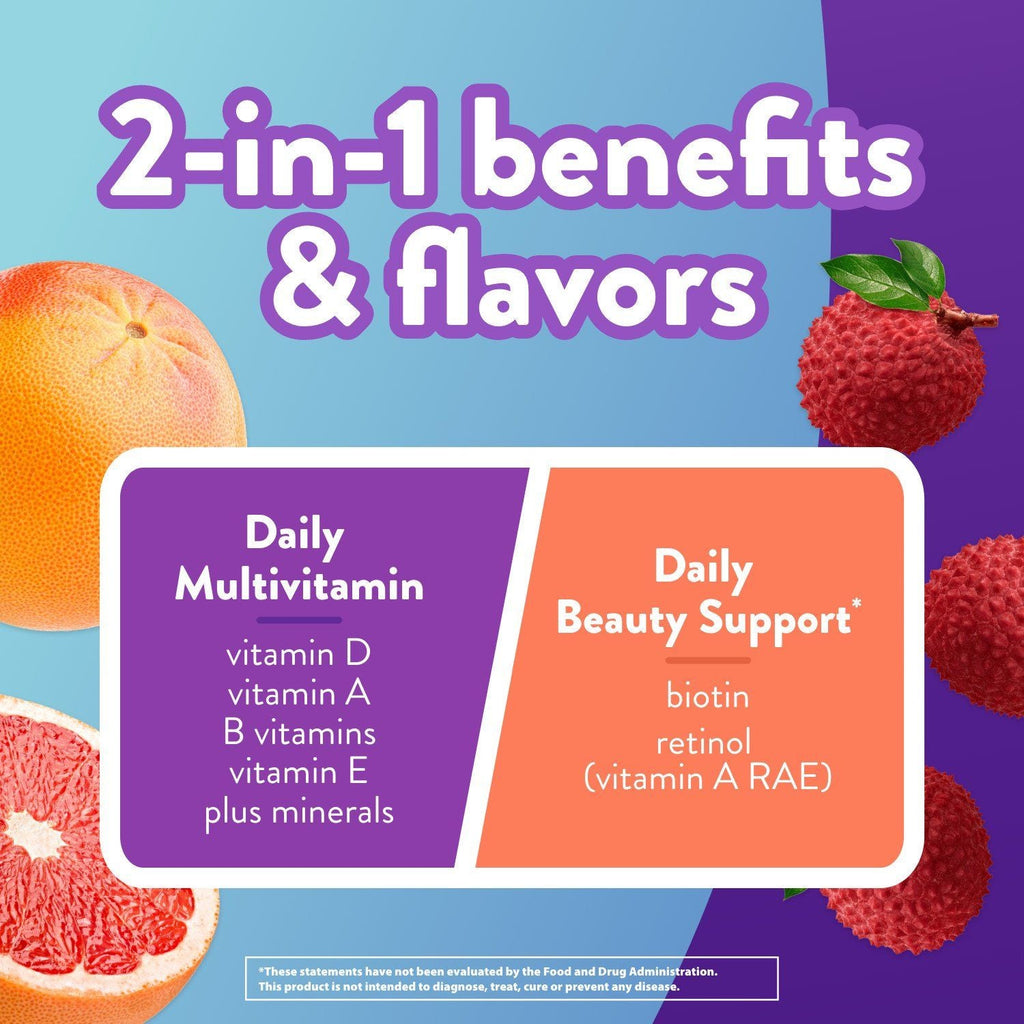 Vitafusion Multi+ Beauty 2-in-1 Benefits & Flavors Daily Multivitamin; 90 Count EasyOptionXY LLC