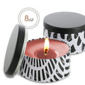 Hearth & Harbor 8 Oz, 12 Pack Black And White Abstract DIY Candle Containers with Lids - Tin Candle Jars for Making Candles - Metal Candle Jars - Bulk Tins Storage for Candle