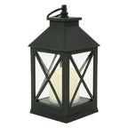 9" LED Battery Operated Black Lantern with Flameless Candle