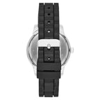 Time & Tru Women's Wristwatch: Silver Case, Black Bezel, Easy Read Dial, Silicone Strap (FMDOTT015)