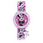 Disney Minnie Light-up Dial LCD Watch Silicone Strap with Hanging Bow Charm (MN4404WM)