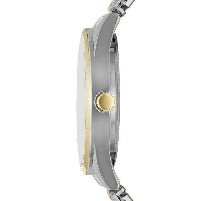 George Men's Watch: 2-Tone Silver/Gold Case, Blue Easy Read Dial, 2-Tone Silver/Gold Expansion Band (FMDOGE043) EasyOptionXY LLC
