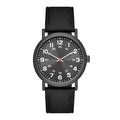 George Men's Watch: Gunmetal Tone Case, Black Easy Read Dial, Black Vegan Leather Band (FMDOGE046)