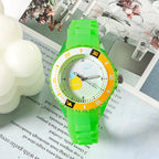 Kids Quartz Watches 50M Waterproof Analog Wristwatches Jelly Clock Students Watch Children PU Band Watch Childrens Analog Wrist Watch With Protective Design Simple Watch For Girls And Boys Stevvex