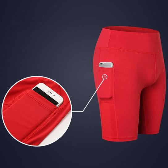 Yoga Shorts Stretchable With Phone Pocket - SJB-DIAMOND ELITES