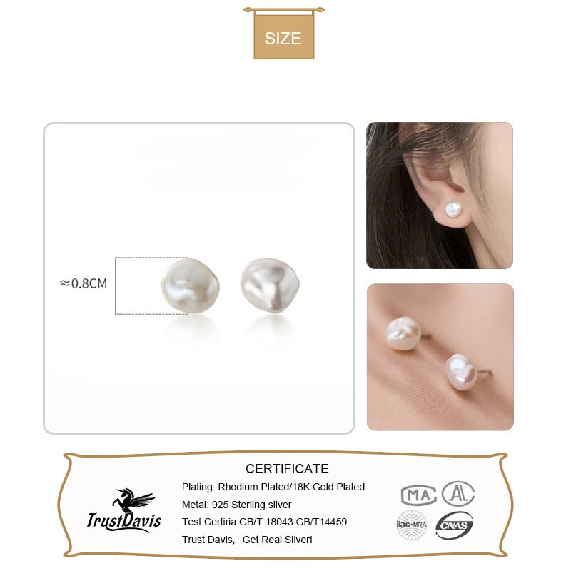 Baroque Pearl Stud Earrings Pi-Mart