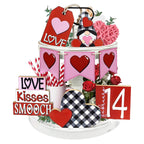 Wooden Decorative Tray Ornament For Human Day Party Pi-Mart