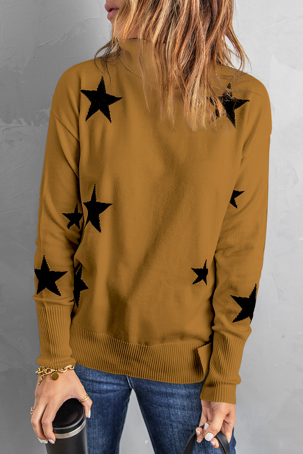 Star Print Sweater Pi-Mart