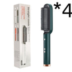 New 2 In 1 Hair Straightener Hot Comb Negative Ion Curling Tong Dual-purpose Electric Hair Brush Pi-Mart