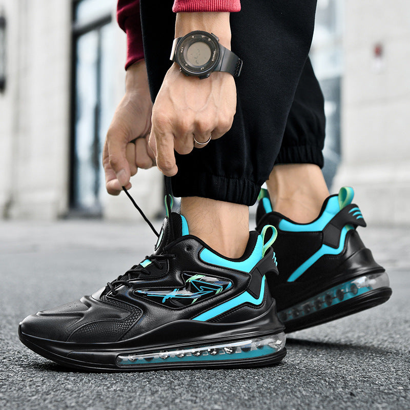 Color-matching Lace-up Air Cushion Sneakers Men's Lightweight Thick-soled Daddy Shoes Fashion Casual Running Sports Casual Shoes Pi-Mart