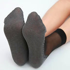 10Pairs High Quality Women Socks Velvet Silk Spring Summer Socks Breathable Soft Cotton Bottom Wicking Slip-resistant Short Socks For Women