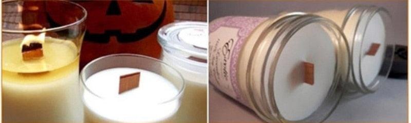 10pc 6-13cm Wooden Candles Wick With Sustainer Tab Candle Wick Core For DIY Candle Handmade Wooden Wick Soy Parffin Wax Wick DIY Candle Making Stevvex
