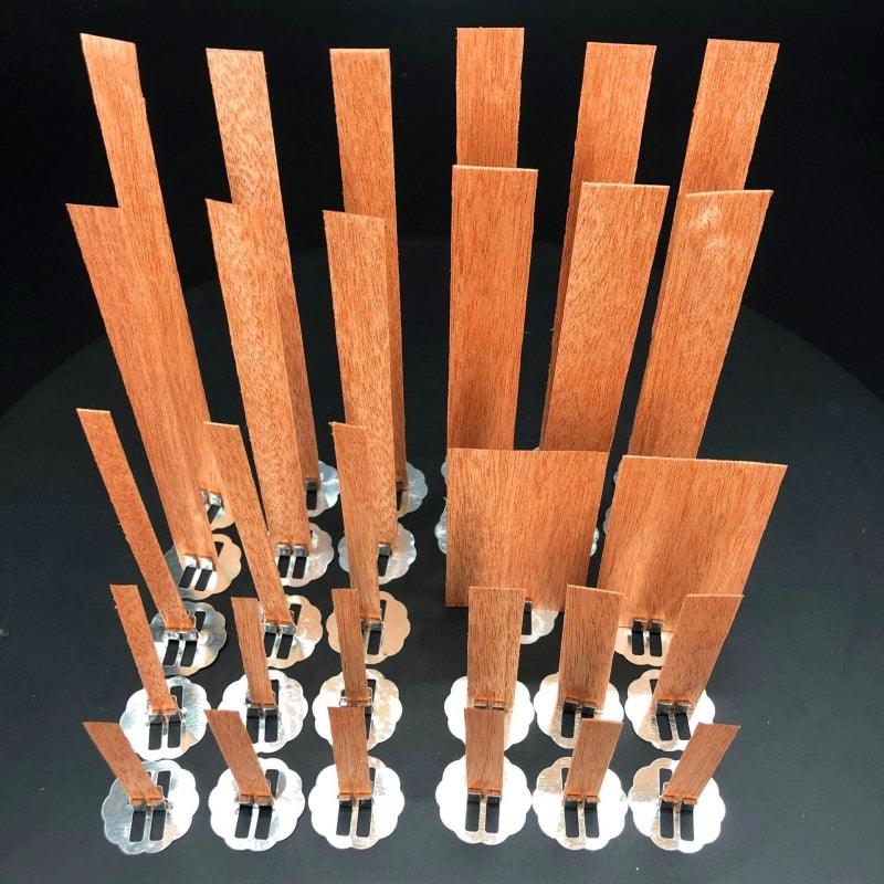 10pc 6-13cm Wooden Candles Wick With Sustainer Tab Candle Wick Core For DIY Candle Handmade Wooden Wick Soy Parffin Wax Wick DIY Candle Making Stevvex