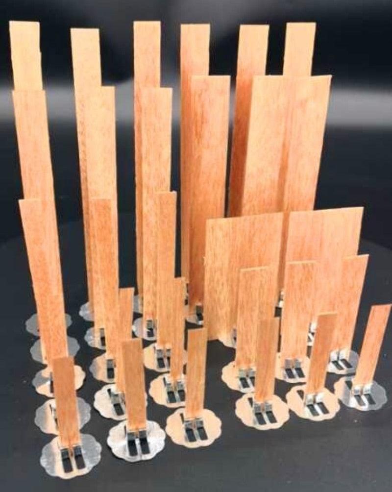 10pc 6-13cm Wooden Candles Wick With Sustainer Tab Candle Wick Core For DIY Candle Handmade Wooden Wick Soy Parffin Wax Wick DIY Candle Making Stevvex