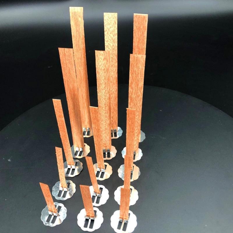 10pc 6-13cm Wooden Candles Wick With Sustainer Tab Candle Wick Core For DIY Candle Handmade Wooden Wick Soy Parffin Wax Wick DIY Candle Making Stevvex