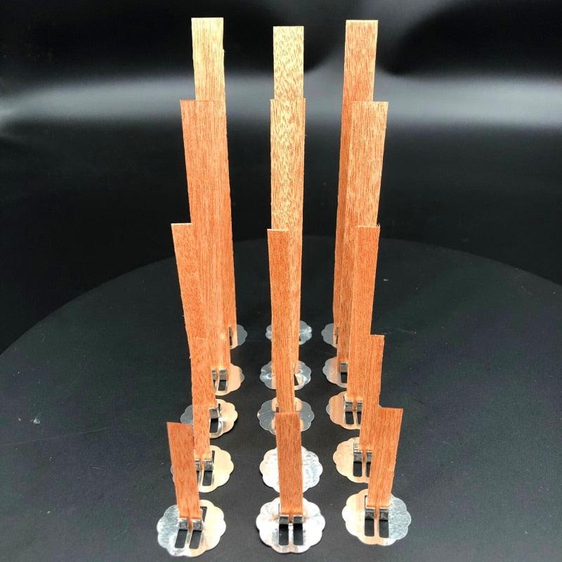10pc 6-13cm Wooden Candles Wick With Sustainer Tab Candle Wick Core For DIY Candle Handmade Wooden Wick Soy Parffin Wax Wick DIY Candle Making Stevvex