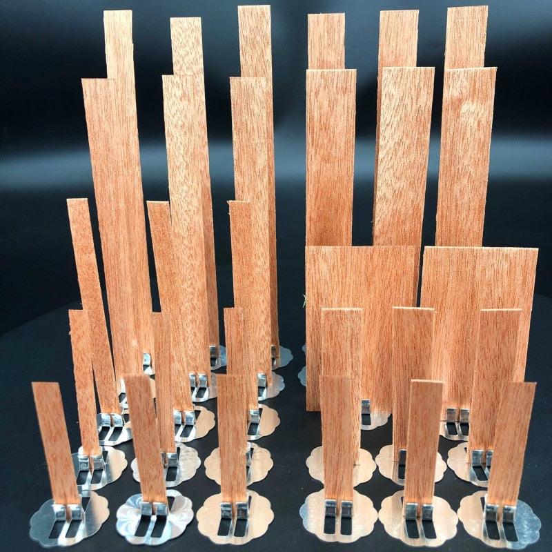 10pc 6-13cm Wooden Candles Wick With Sustainer Tab Candle Wick Core For DIY Candle Handmade Wooden Wick Soy Parffin Wax Wick DIY Candle Making Stevvex