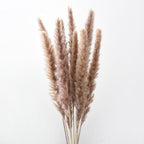 10PCS Bulrush Natural Dried Flowers Artificial Pampas Grass Decor Phragmites Fake Flower Wedding Home Decoration Floor Vase Filler for Living Room Kitchen Decor Stevvex