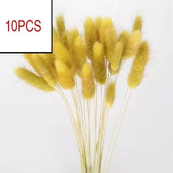10PCS Bulrush Natural Dried Flowers Artificial Pampas Grass Decor Phragmites Fake Flower Wedding Home Decoration Floor Vase Filler for Living Room Kitchen Decor Stevvex