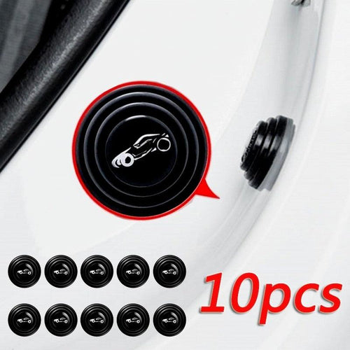 10pcs Car Door Anti-collision Silicone Pad Anti-shock Closing Door Stickers Soundproof Buffer Gasket Door Shock Absorber Car Door Protector Stickers Buffer Bumper Cushion Car Door Shock Absorbing PVC Gaskets Auto Accessories Stevvex