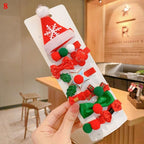10pcs Cartoon Christmas Hairpin For Kids Lovely Pom-pom Children Hairpins Christmas Tree Decrative Hair Clips Fashion Hair Accessories For Women