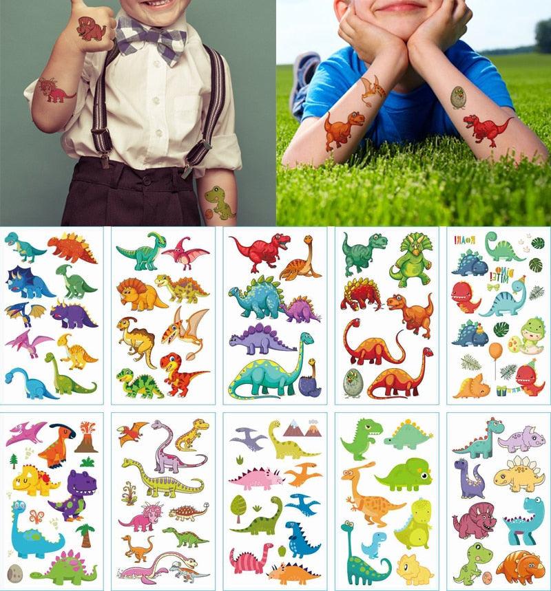 10pcs Dinosaur Sticker Temporary Tatoo Waterproof Colorful Elegant Children Tattoos Stevvex