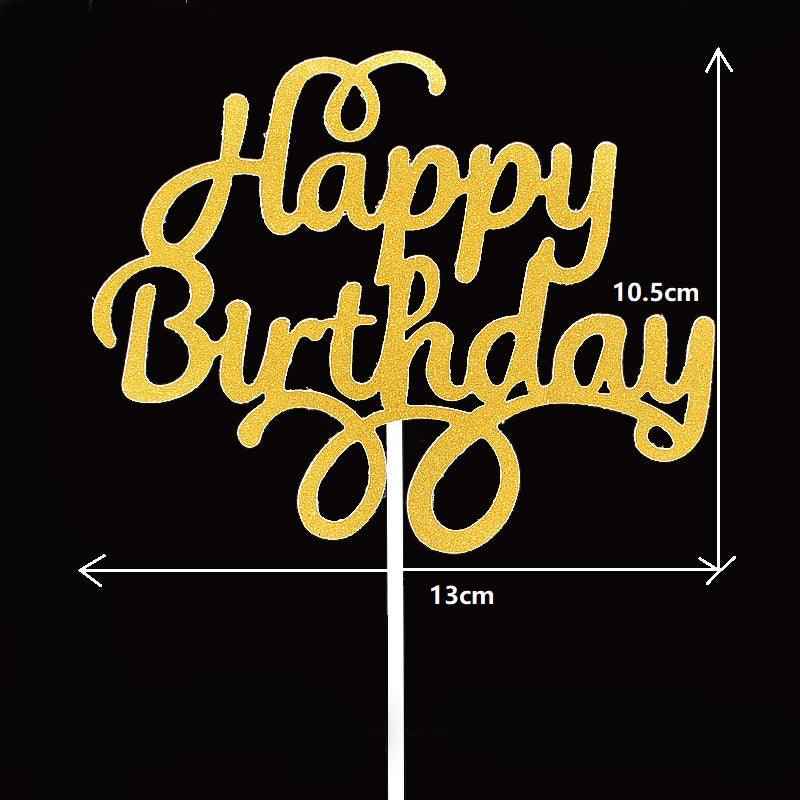 10pcs Glitter Happy Birthday Cake Topper Happy Birthday Cake Topper Happy Birthday Cupcake Topper Glitter Gold Decoration Bling Sparkle Decoration Sign Happy Birthday Cake Topper Girl Birthday Dessert Decor Stevvex