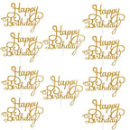 10pcs Glitter Happy Birthday Cake Topper Happy Birthday Cake Topper Happy Birthday Cupcake Topper Glitter Gold Decoration Bling Sparkle Decoration Sign Happy Birthday Cake Topper Girl Birthday Dessert Decor Stevvex
