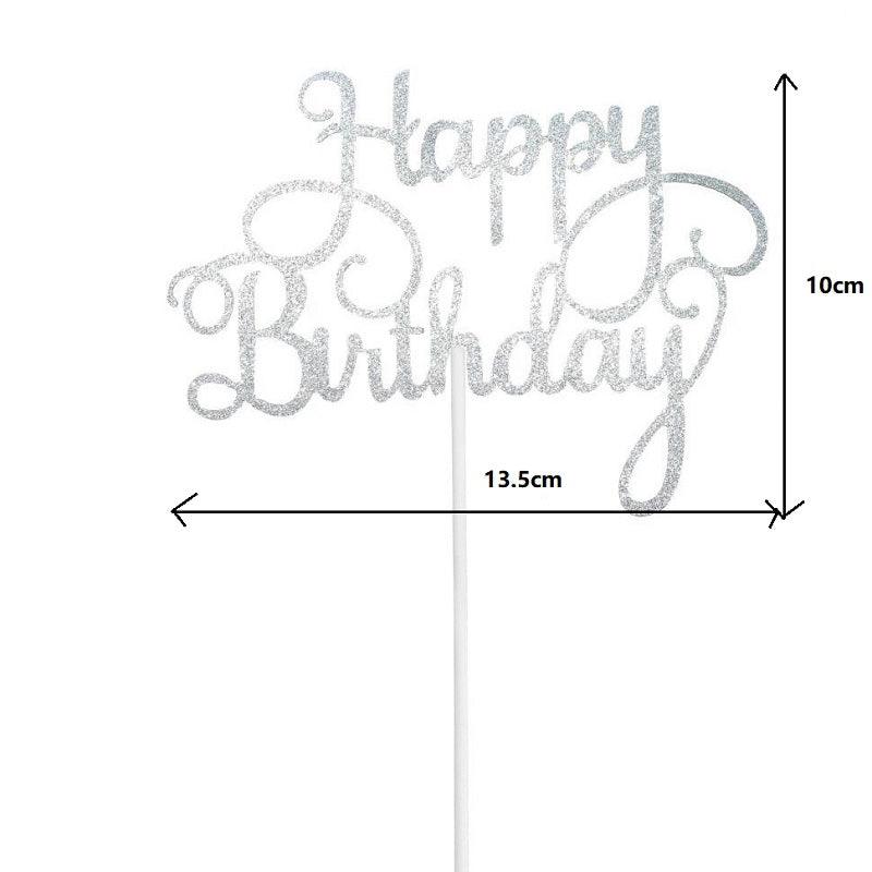 10pcs Glitter Happy Birthday Cake Topper Happy Birthday Cake Topper Happy Birthday Cupcake Topper Glitter Gold Decoration Bling Sparkle Decoration Sign Happy Birthday Cake Topper Girl Birthday Dessert Decor Stevvex