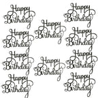 10pcs Glitter Happy Birthday Cake Topper Happy Birthday Cake Topper Happy Birthday Cupcake Topper Glitter Gold Decoration Bling Sparkle Decoration Sign Happy Birthday Cake Topper Girl Birthday Dessert Decor Stevvex
