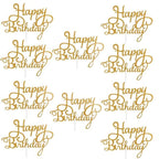 10pcs Glitter Happy Birthday Cake Topper Happy Birthday Cake Topper Happy Birthday Cupcake Topper Glitter Gold Decoration Bling Sparkle Decoration Sign Happy Birthday Cake Topper Girl Birthday Dessert Decor Stevvex