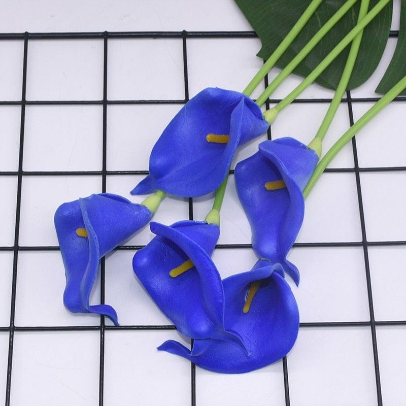 10Pcs High Quality Real Touch Calla Lily Artificial Flowers Bouquet For Wedding Bridal Home Kitchen Table Flower Decoration Home Decor Stevvex