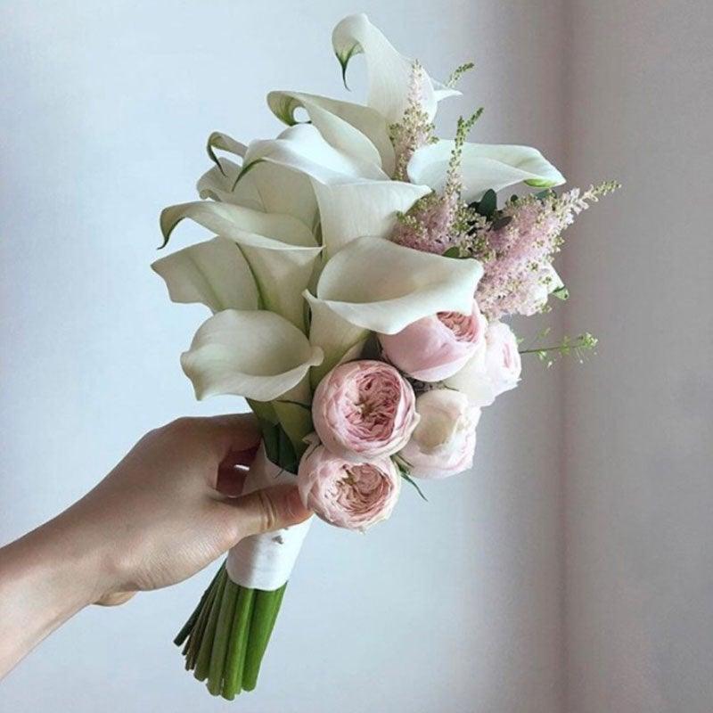 10Pcs High Quality Real Touch Calla Lily Artificial Flowers Bouquet For Wedding Bridal Home Kitchen Table Flower Decoration Home Decor Stevvex