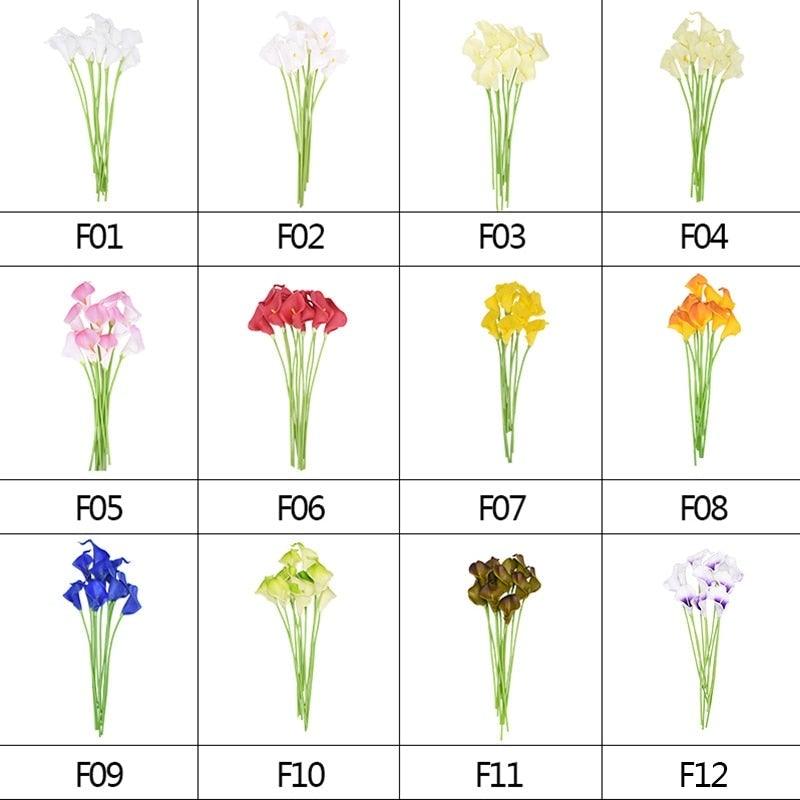 10Pcs High Quality Real Touch Calla Lily Artificial Flowers Bouquet For Wedding Bridal Home Kitchen Table Flower Decoration Home Decor Stevvex