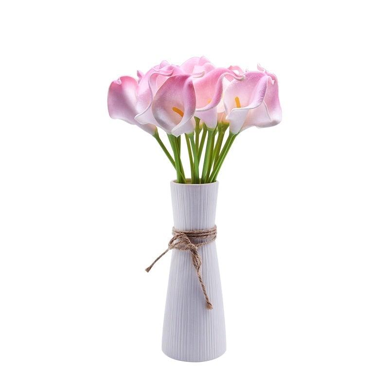 10Pcs High Quality Real Touch Calla Lily Artificial Flowers Bouquet For Wedding Bridal Home Kitchen Table Flower Decoration Home Decor Stevvex