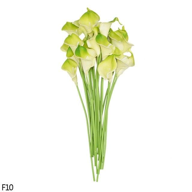 10Pcs High Quality Real Touch Calla Lily Artificial Flowers Bouquet For Wedding Bridal Home Kitchen Table Flower Decoration Home Decor Stevvex