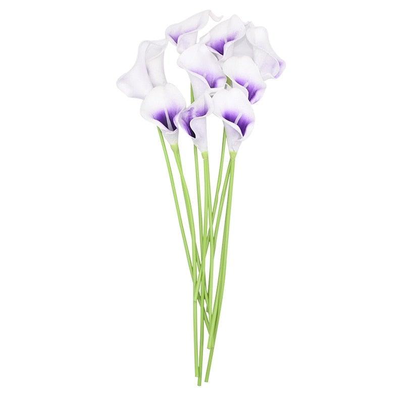 10Pcs High Quality Real Touch Calla Lily Artificial Flowers Bouquet For Wedding Bridal Home Kitchen Table Flower Decoration Home Decor Stevvex