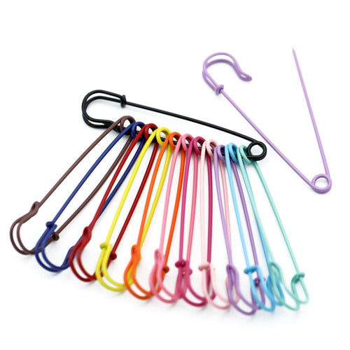 10Pcs Large Heavy Duty Metal Safety Pins Brooch Pins Sewing Tools Color Pins For Jewelry Sewing Accessories Big Safety Pin Oversize Safety Assorted Safety Metal Craft Pin for Blanket Steel Safety Clip Stevvex