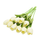 10PCS PU Fake Tulips Real Touch beautiful and Eligant Flower Real Touch Bouquet For Wedding Decoration Flowers Home Garden Decor Stevvex