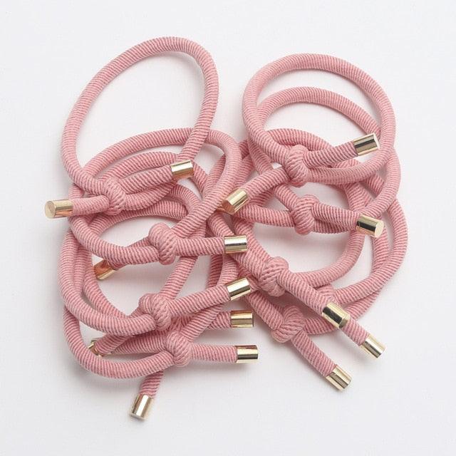 10PCS Women Elastic Hair Rubber Bands High Quality Girls Hair Bands Hair Scrunchies Gold Plated  Hair Accessories Hair Gum Tie Gorgeous Hair Accessories For Women Stevvex