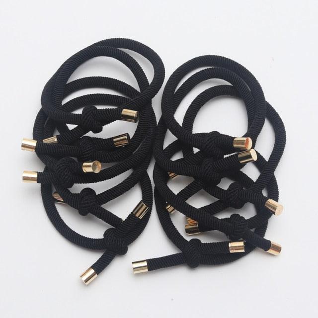 10PCS Women Elastic Hair Rubber Bands High Quality Girls Hair Bands Hair Scrunchies Gold Plated  Hair Accessories Hair Gum Tie Gorgeous Hair Accessories For Women Stevvex