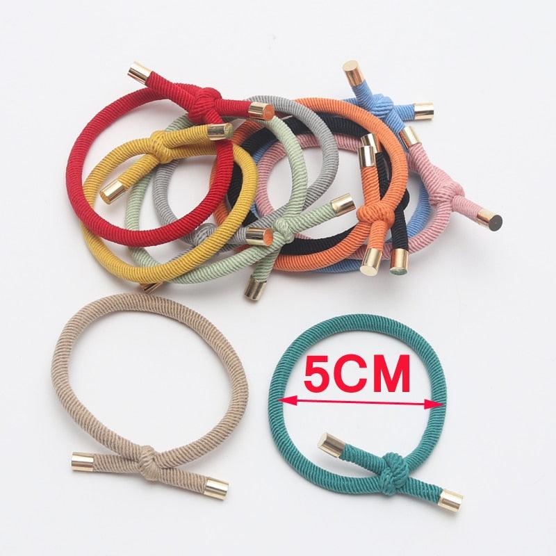 10PCS Women Elastic Hair Rubber Bands High Quality Girls Hair Bands Hair Scrunchies Gold Plated  Hair Accessories Hair Gum Tie Gorgeous Hair Accessories For Women Stevvex