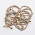 10PCS Women Elastic Hair Rubber Bands High Quality Girls Hair Bands Hair Scrunchies Gold Plated  Hair Accessories Hair Gum Tie Gorgeous Hair Accessories For Women Stevvex