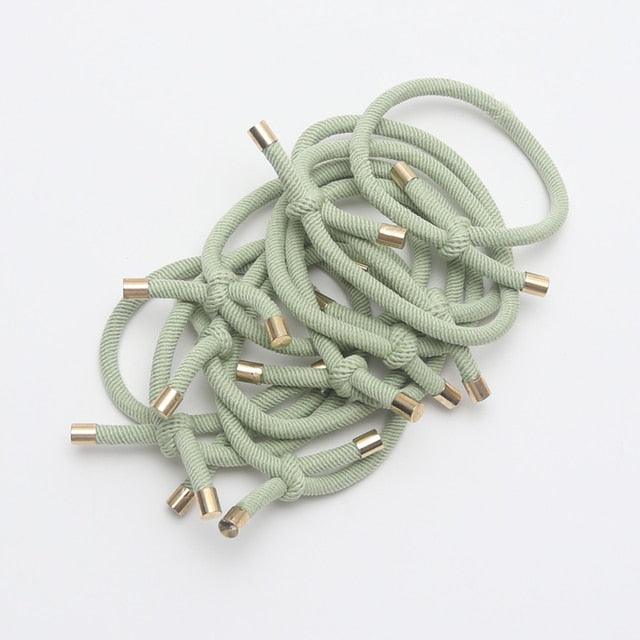 10PCS Women Elastic Hair Rubber Bands High Quality Girls Hair Bands Hair Scrunchies Gold Plated  Hair Accessories Hair Gum Tie Gorgeous Hair Accessories For Women Stevvex