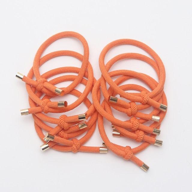 10PCS Women Elastic Hair Rubber Bands High Quality Girls Hair Bands Hair Scrunchies Gold Plated  Hair Accessories Hair Gum Tie Gorgeous Hair Accessories For Women Stevvex