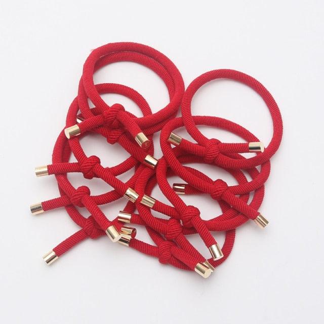 10PCS Women Elastic Hair Rubber Bands High Quality Girls Hair Bands Hair Scrunchies Gold Plated  Hair Accessories Hair Gum Tie Gorgeous Hair Accessories For Women Stevvex