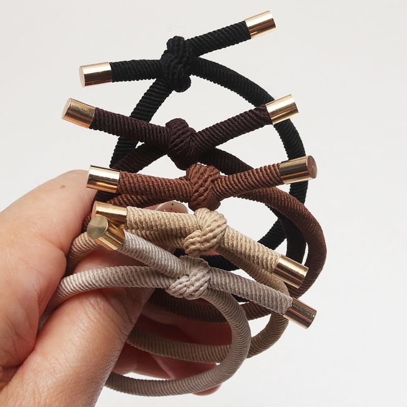 10PCS Women Elastic Hair Rubber Bands High Quality Girls Hair Bands Hair Scrunchies Gold Plated  Hair Accessories Hair Gum Tie Gorgeous Hair Accessories For Women Stevvex