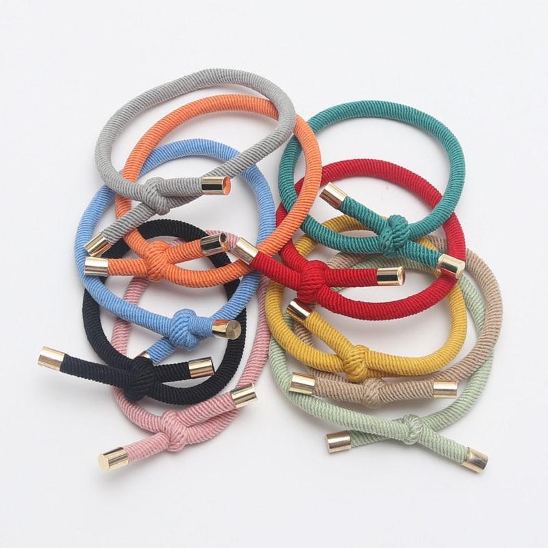 10PCS Women Elastic Hair Rubber Bands High Quality Girls Hair Bands Hair Scrunchies Gold Plated  Hair Accessories Hair Gum Tie Gorgeous Hair Accessories For Women Stevvex